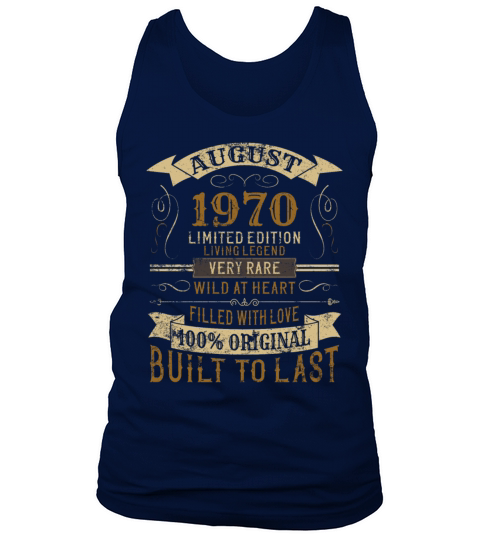 August 1970 50th Birthday Vintage Limited Edition Tank Top Unisex