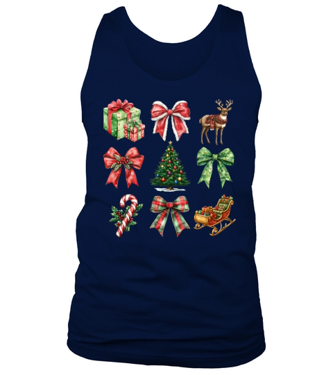 Christmas Coquette Bow 6 Tank Top Unisex