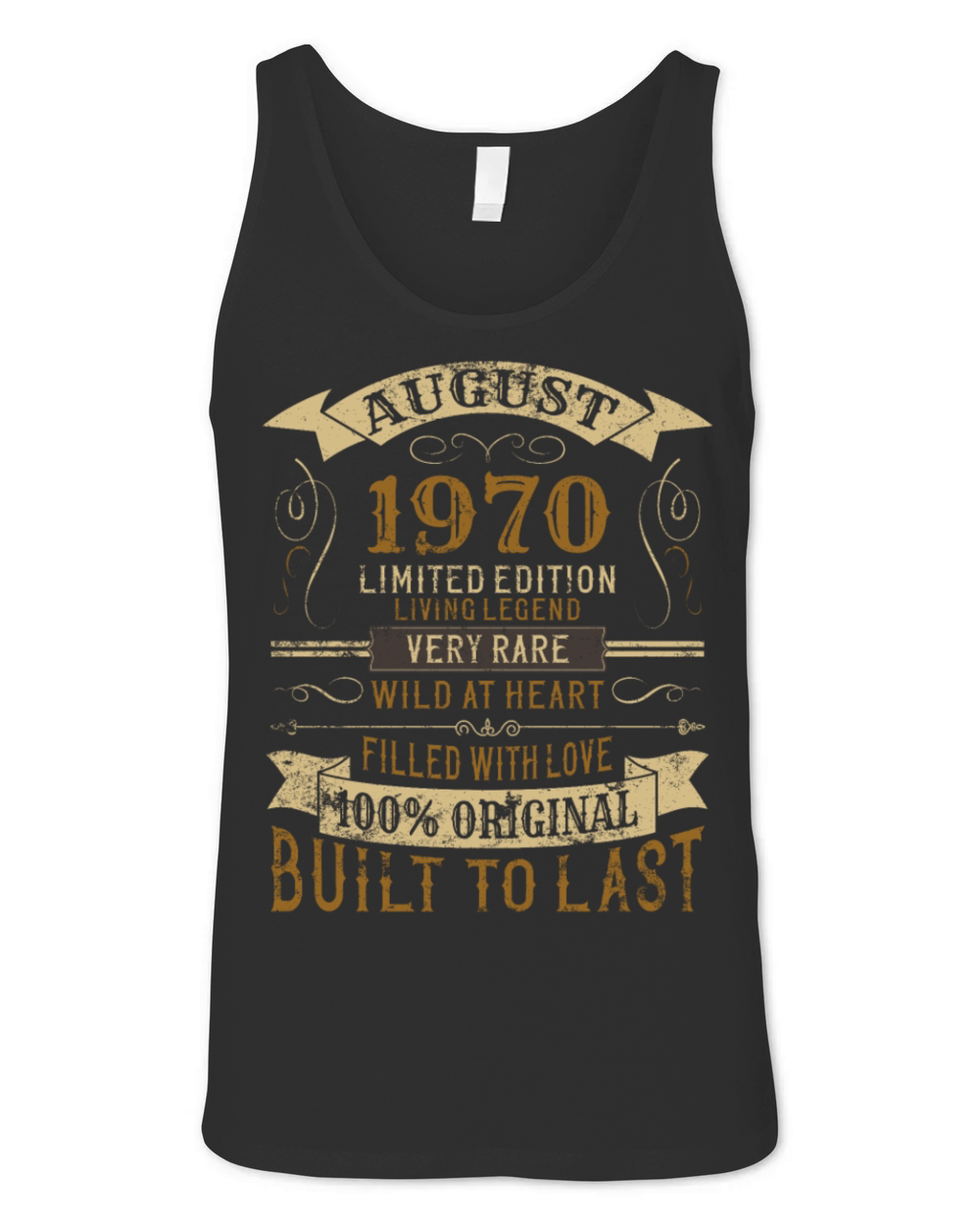 August 1970 50th Birthday Vintage Limited Edition Unisex Jersey Tank