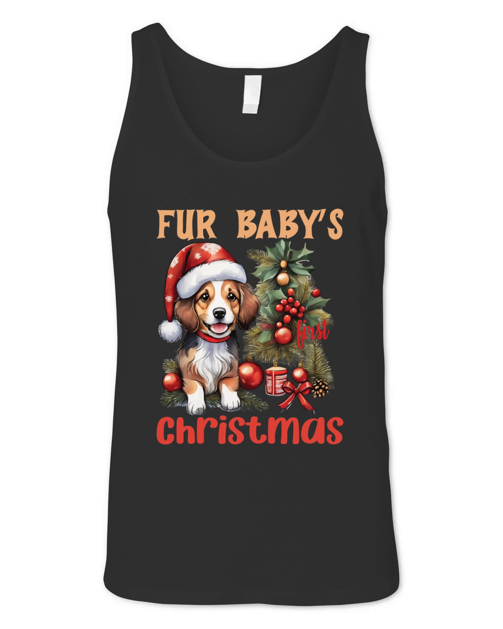 Fur Babys Christmas Dog 1 Unisex Jersey Tank