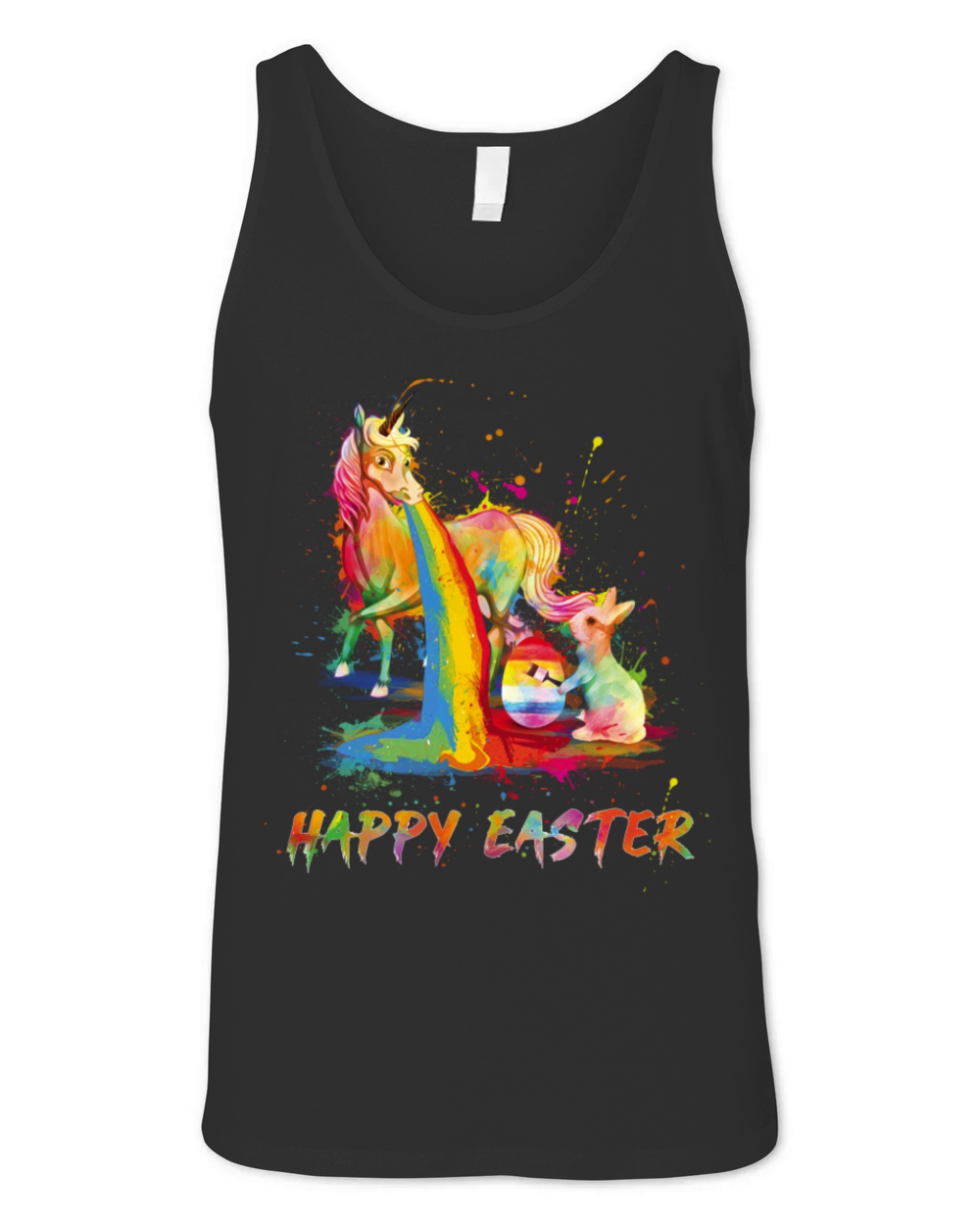 Happy Easter Unicorn Bunny Easter Day Unisex Jersey Tank