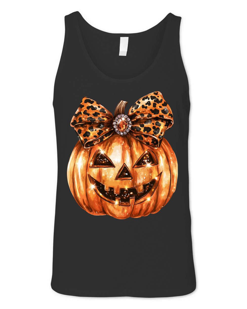 leopard glitter pumpkin Unisex Jersey Tank