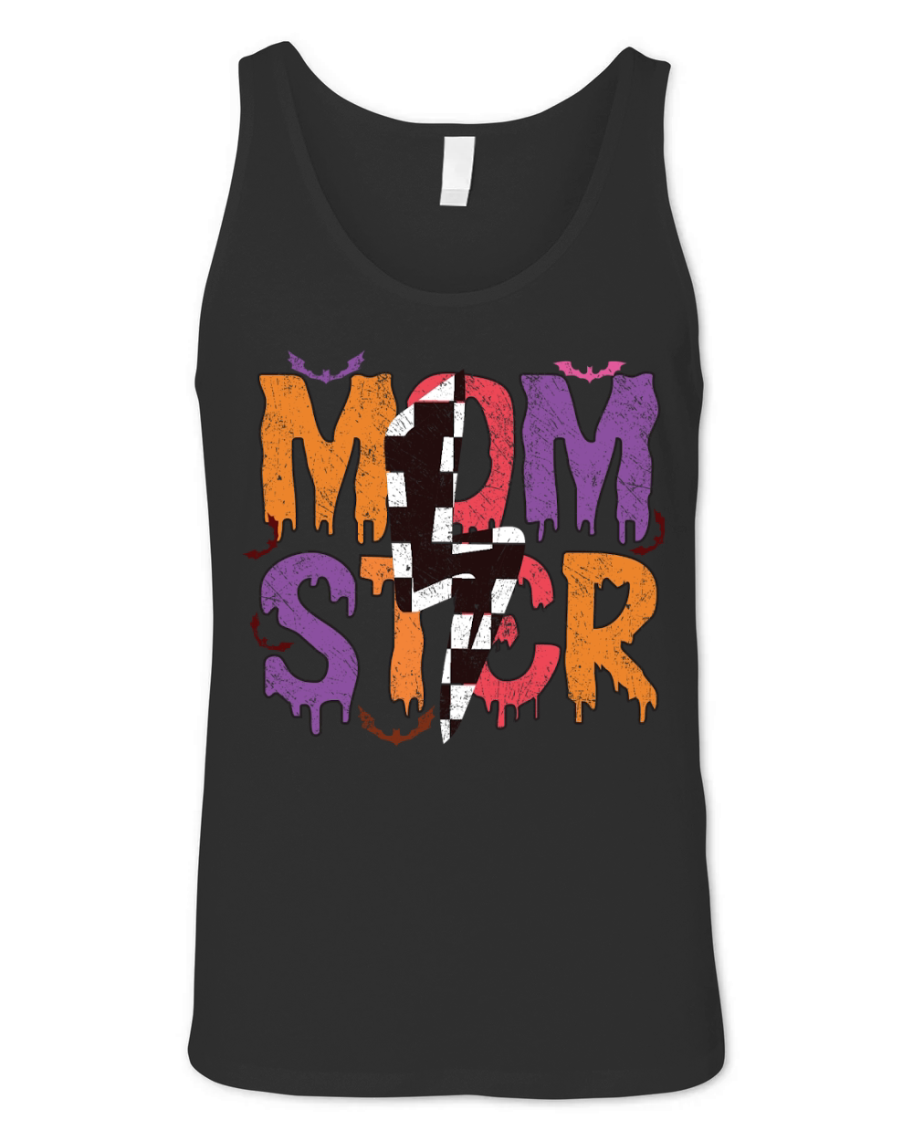 Momster Halloween Checkered Lightning Unisex Jersey Tank