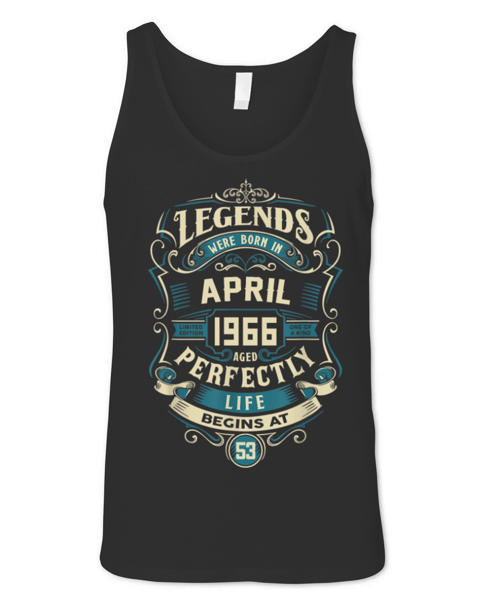 Retro Vintage April 1966 birthday Unisex Jersey Tank