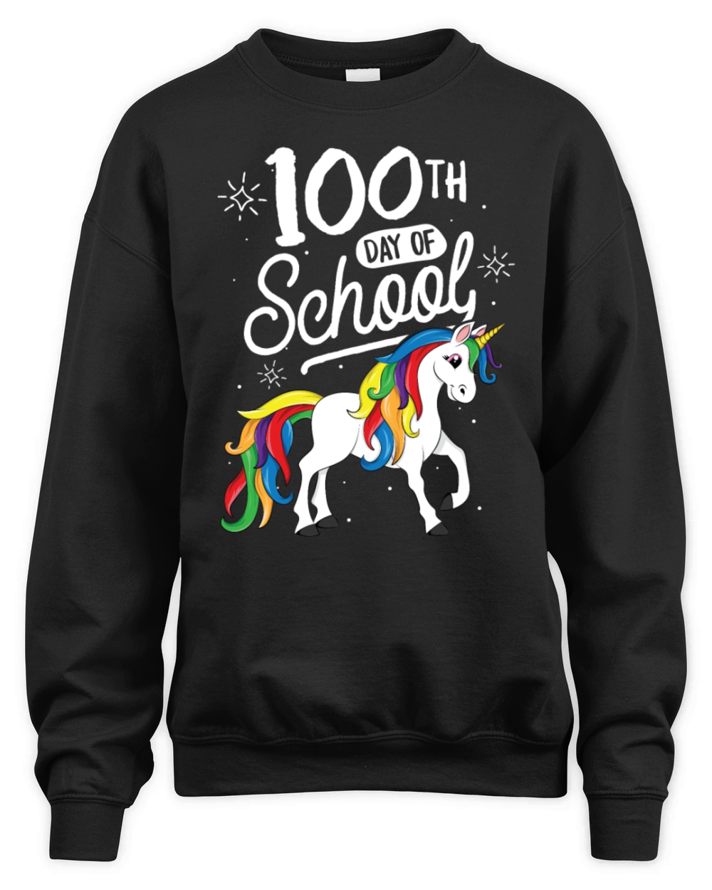 100 Days of School Unicorn TShirt for Girls Unisex Premium Crewneck Sweatshirt