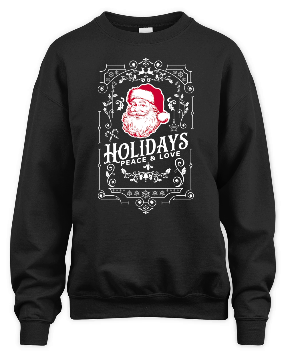 Vintage Christmas  holidays peace and love white 7 red Unisex Premium Crewneck Sweatshirt