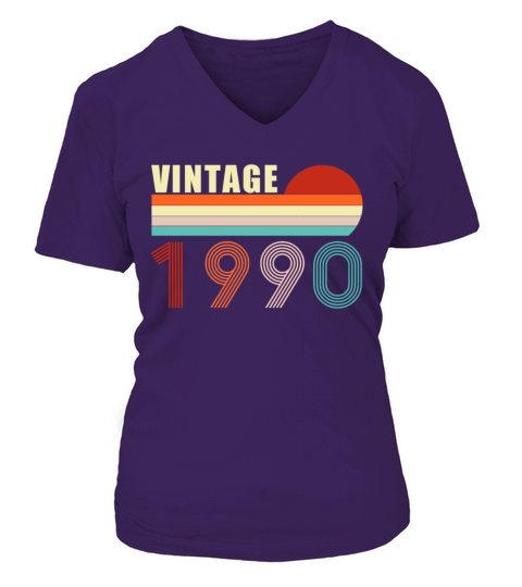 31th Birthday Gift - Vintage 1990 V-neck T-Shirt Woman