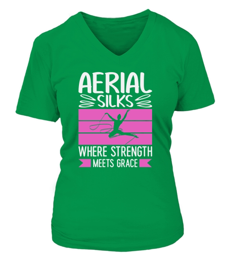 Aerial Silks Where Strength Meets Grace 03 V-neck T-Shirt Woman