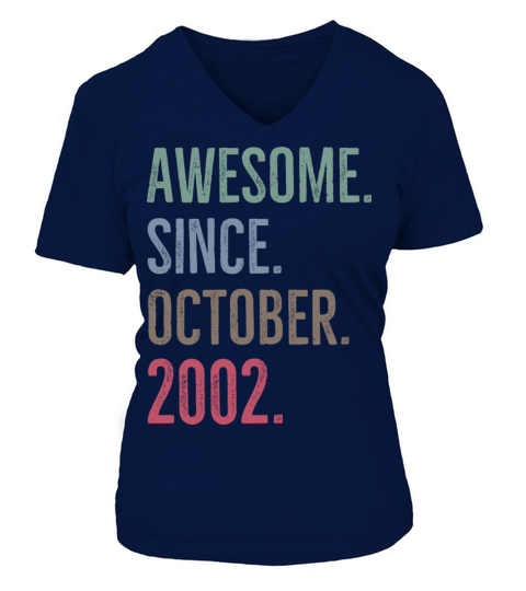 Awesome Since October 2002 V-neck T-Shirt Woman