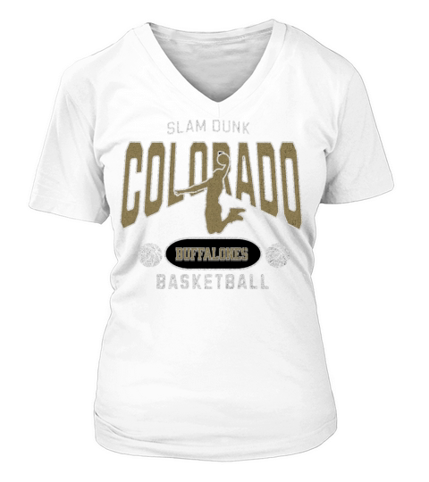 Colorado Buffaloes Slam Dunk Basketball V-neck T-Shirt Woman