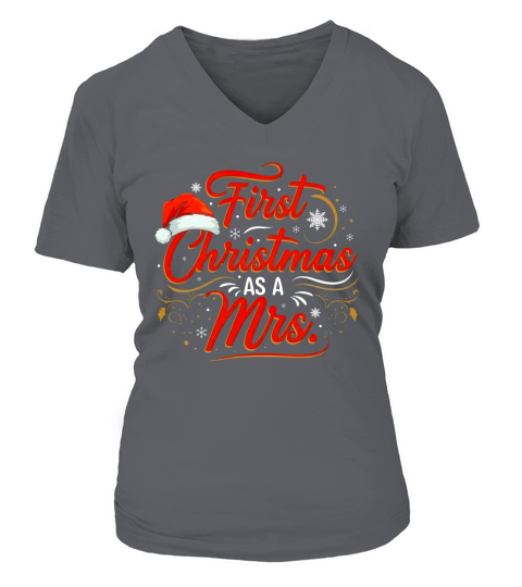 First christmas as a mrs. V-neck T-Shirt Woman