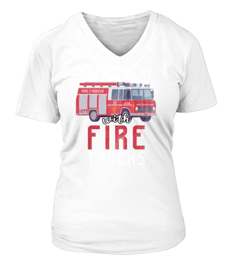 I still play with fire trucks V-neck T-Shirt Woman