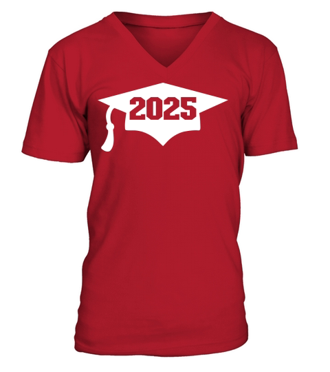 Cap 2025 cut in year white V-Neck T-shirt