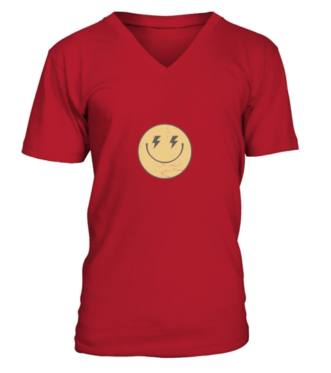 face distressed V-Neck T-shirt
