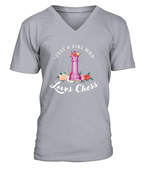 Girl Who Loves Chess V-Neck T-shirt