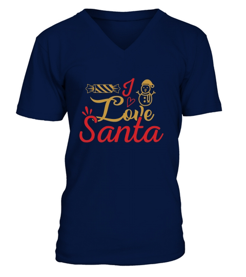 I LOVE SANTA V-Neck T-shirt
