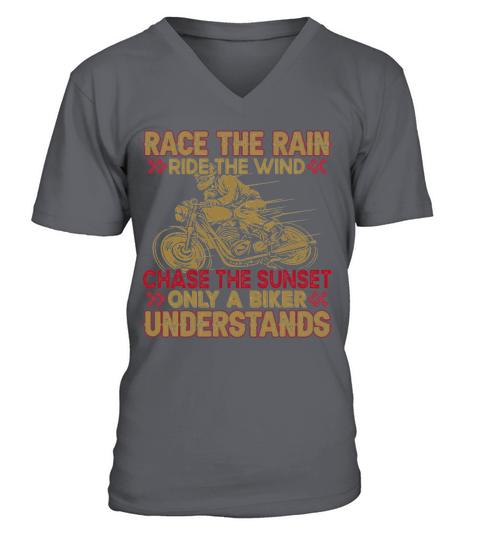Race the Rain, Ride the Wind Motorbike V-Neck T-shirt