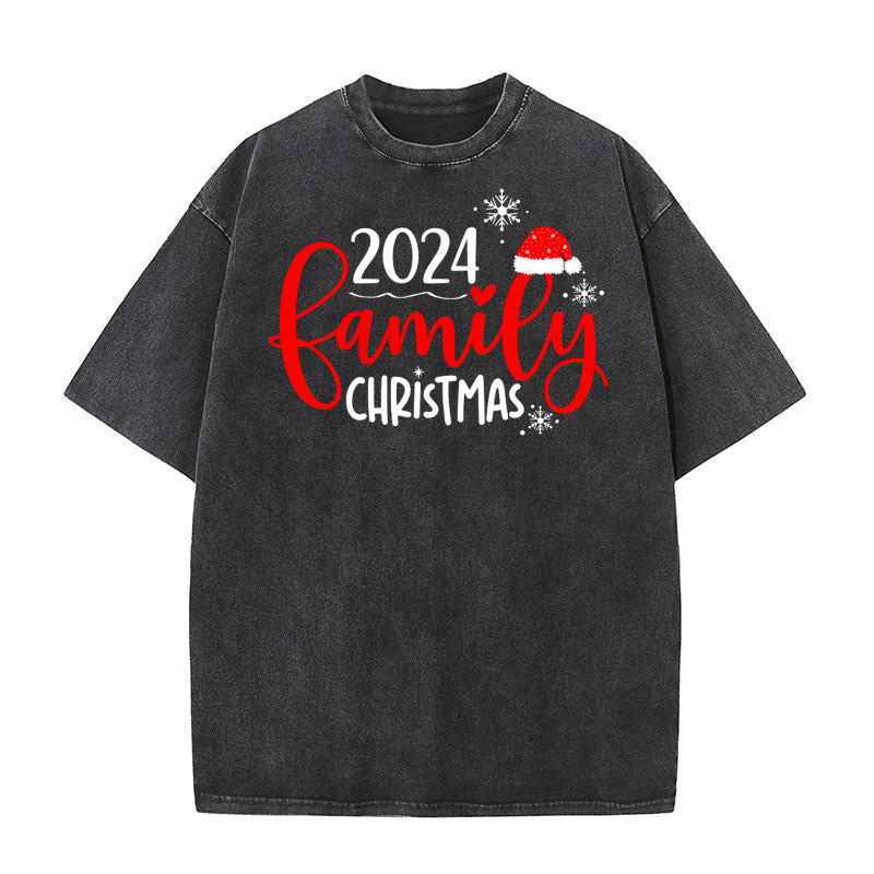2024 Family Christmas Washed T-Shirt