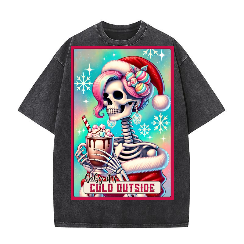 8.Christmas Skeleton Taro Cards Bundle Washed T-Shirt