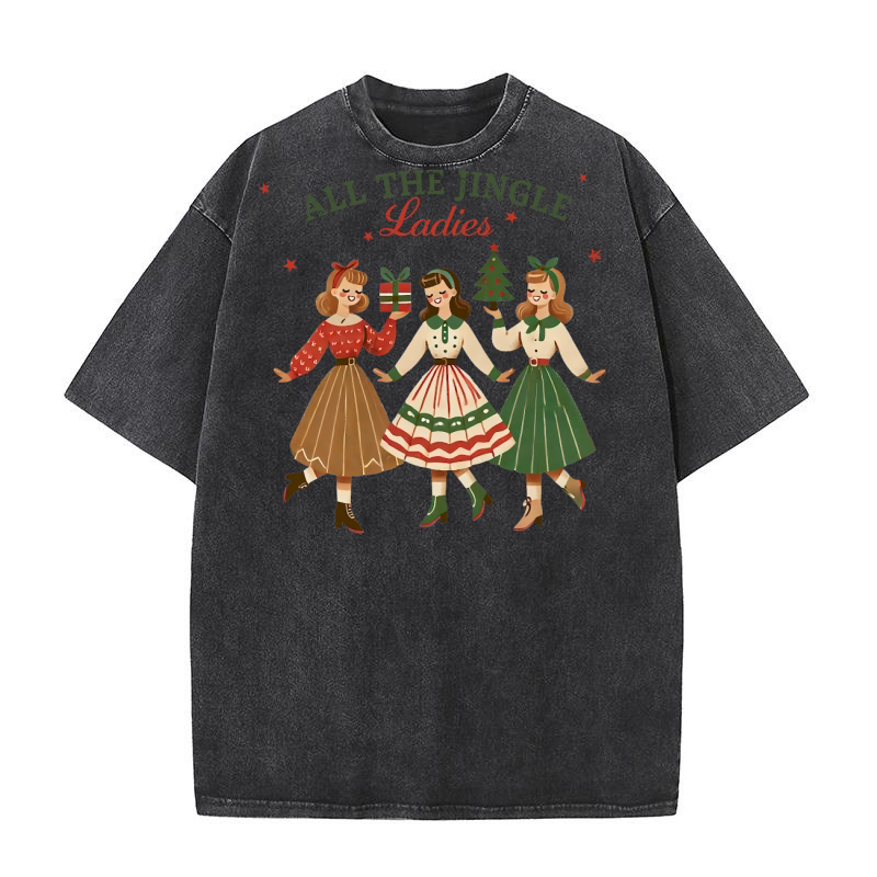 All The Jingle Ladies Washed T-Shirt