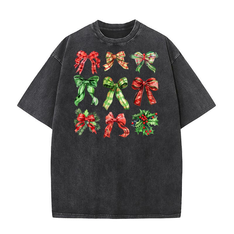 coquette christmas bow 5 Washed T-Shirt