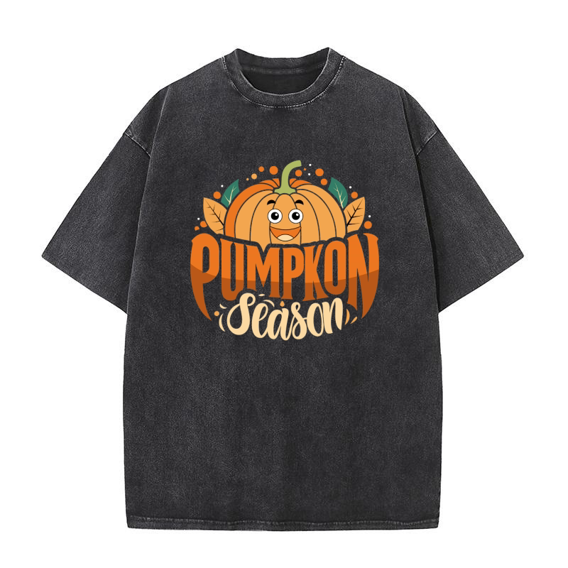 Coquette Pumpkin Season Fall Bow Dot happy halloween Washed T-Shirt