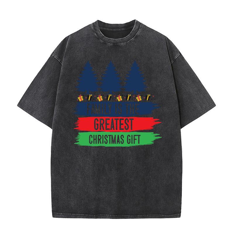Family is The Greatest Christmas Gift    Copy Washed T-Shirt