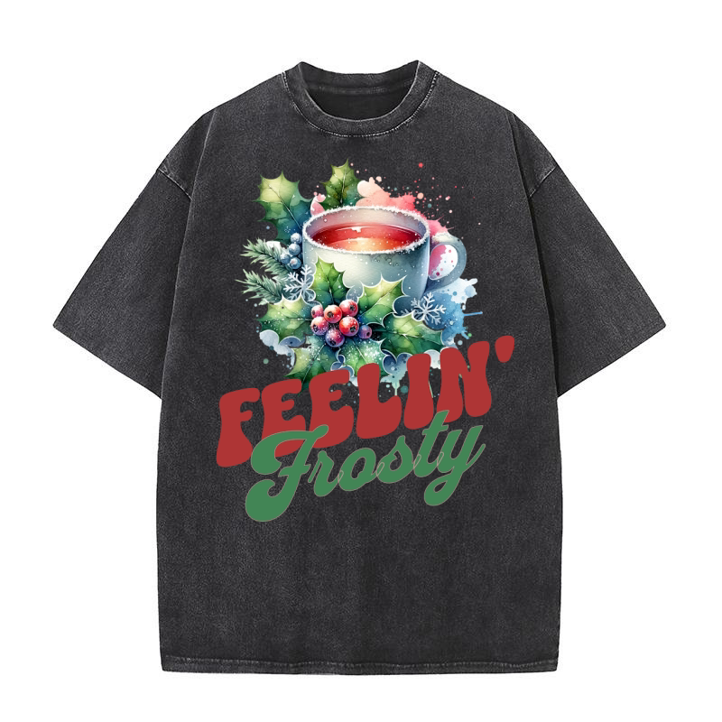 Feelin Frosty Christmas 2 Washed T-Shirt