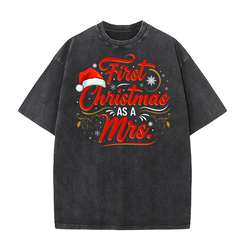 First christmas as a mrs. Washed T-Shirt