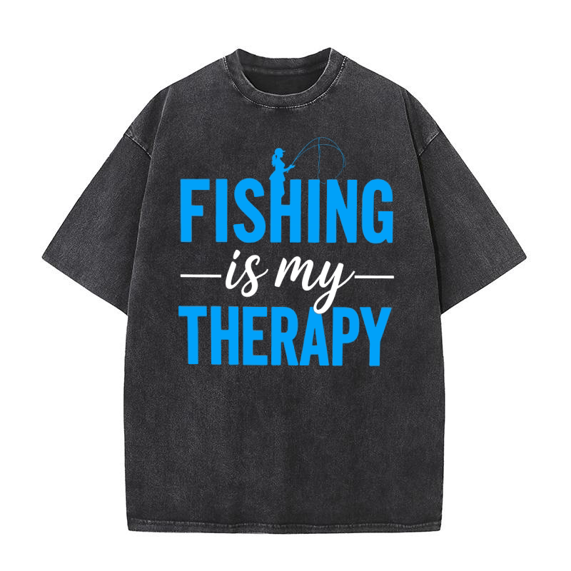 Fishing is my therapy Washed T-Shirt