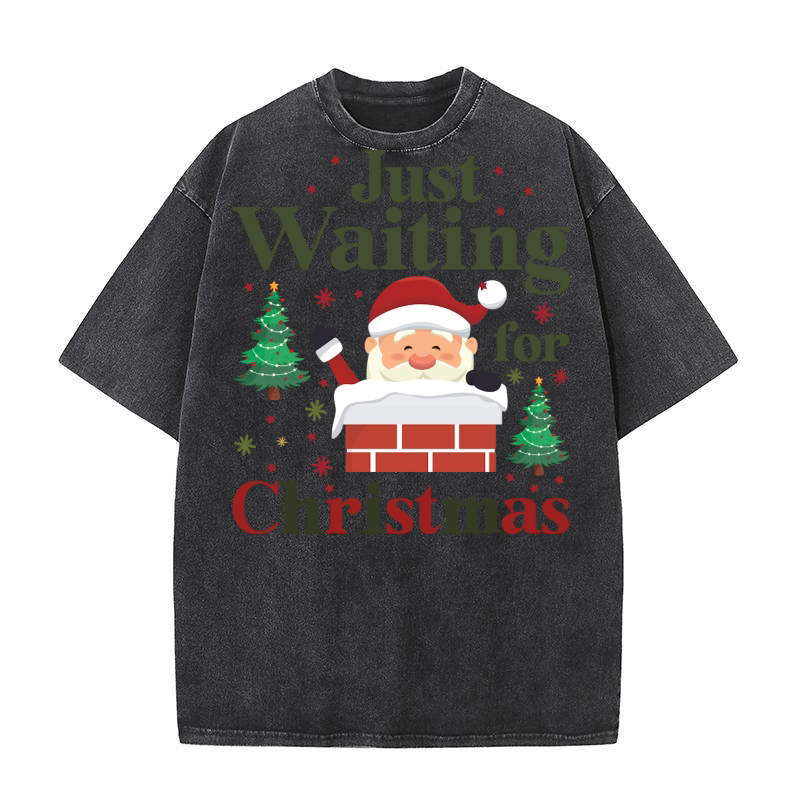 Just Waiting For Christmas 4 Washed T-Shirt