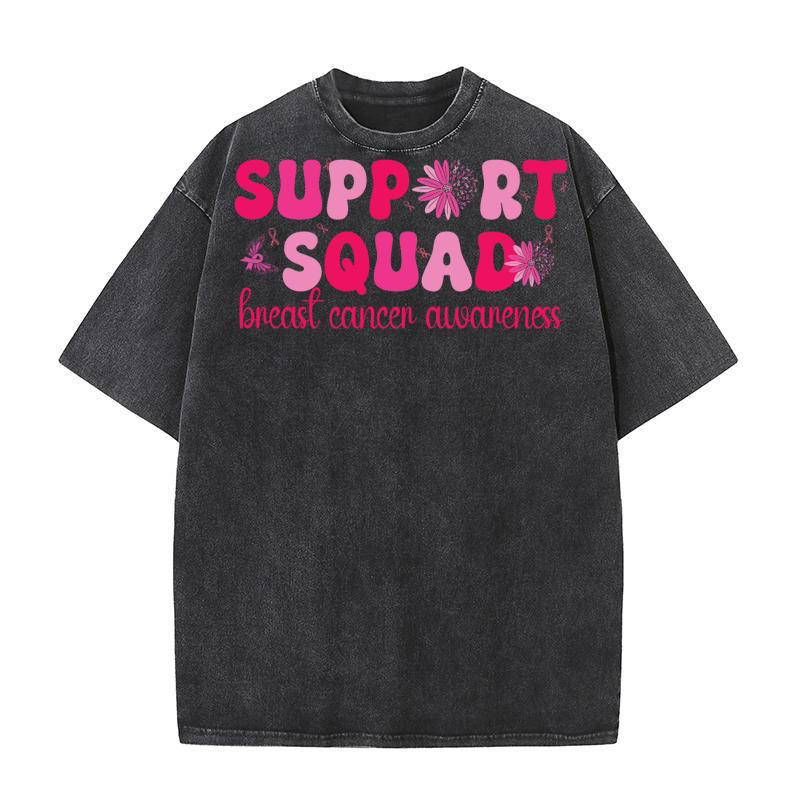 Support squad breast cancer awareness Washed T-Shirt