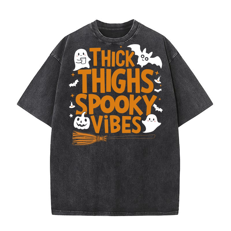 Thick thighs spooky vibes Washed T-Shirt