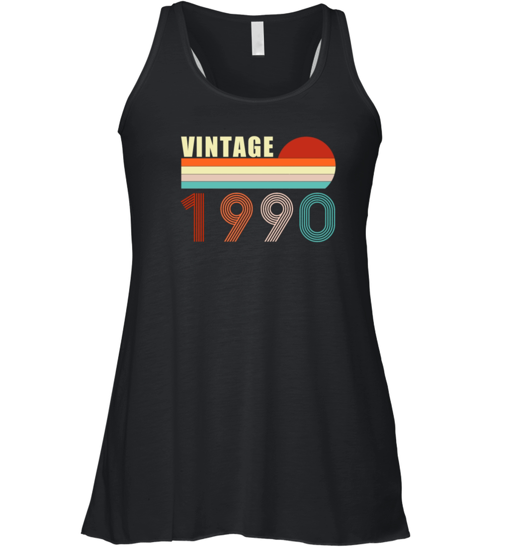 31th Birthday Gift - Vintage 1990 Women's Flowy Tank Top
