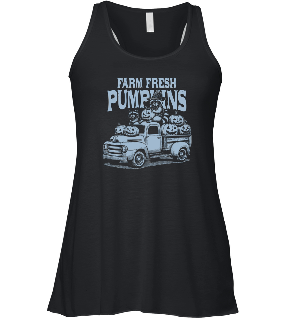 Farm fresh pumpkins Raccoon D Grey Women's Flowy Tank Top