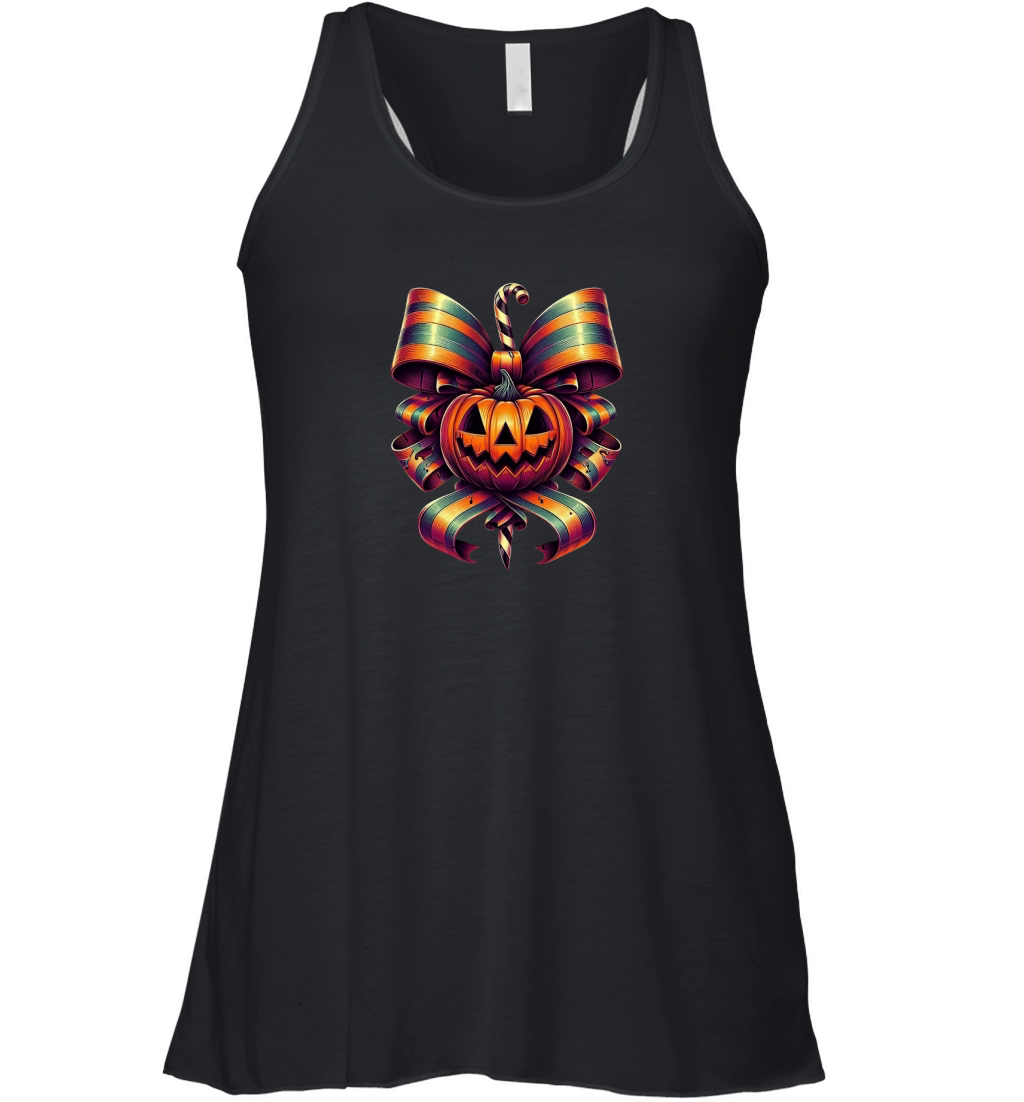 Halloween Movie Stiped Coquette Bow (1) Women's Flowy Tank Top
