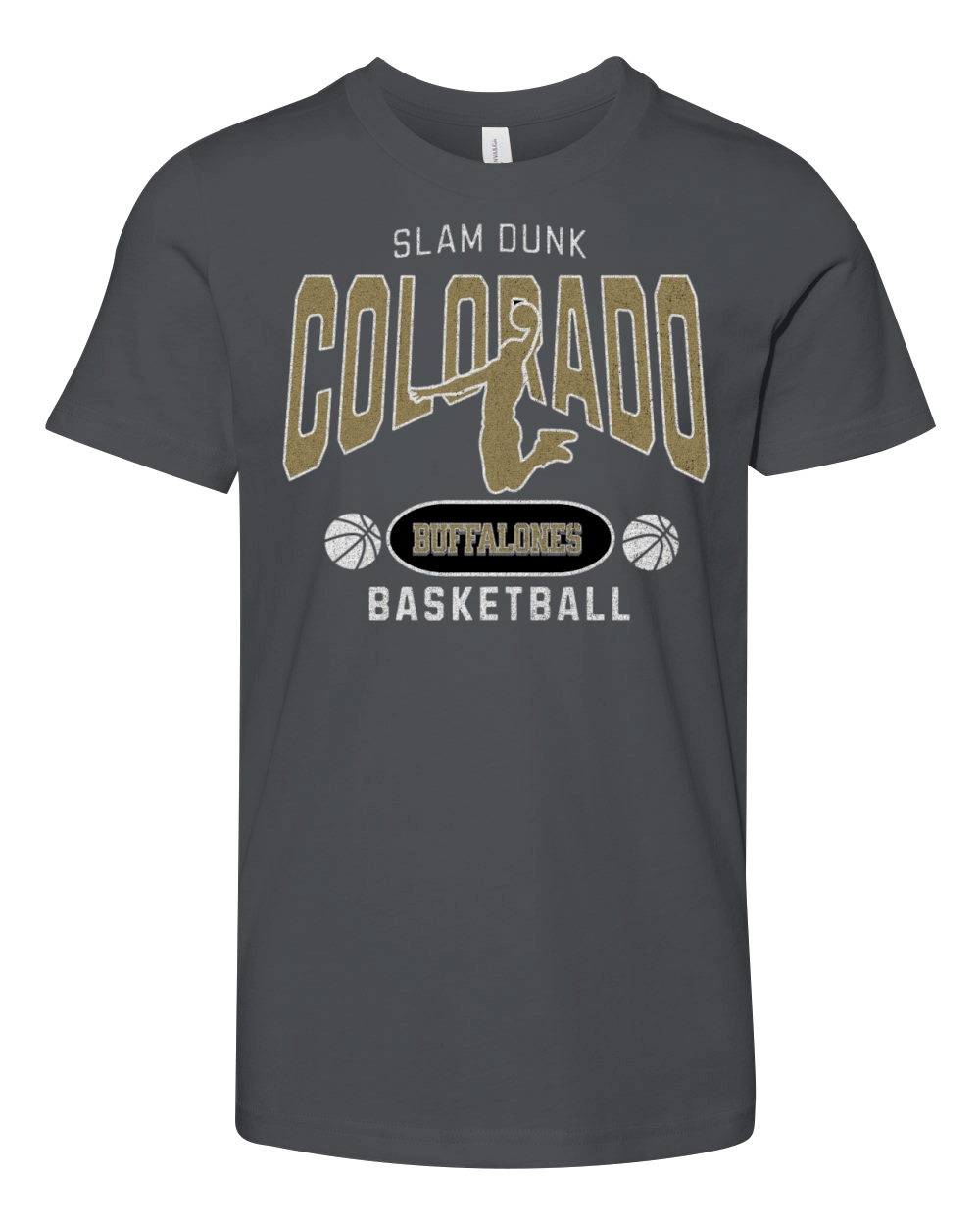Colorado Buffaloes Slam Dunk Basketball Youth Unisex Jersey Tee