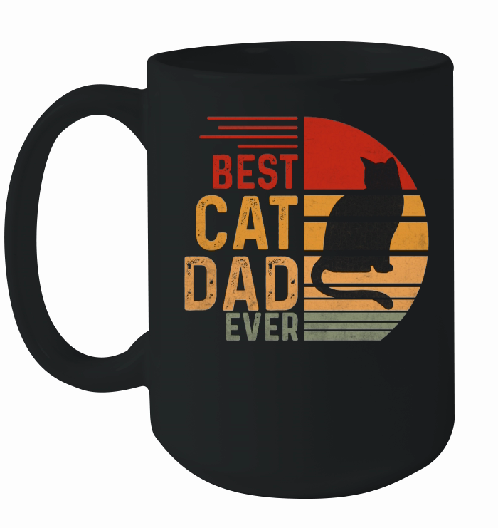 Vintage Best Cat Dad Ever Retro Ceramic Mug