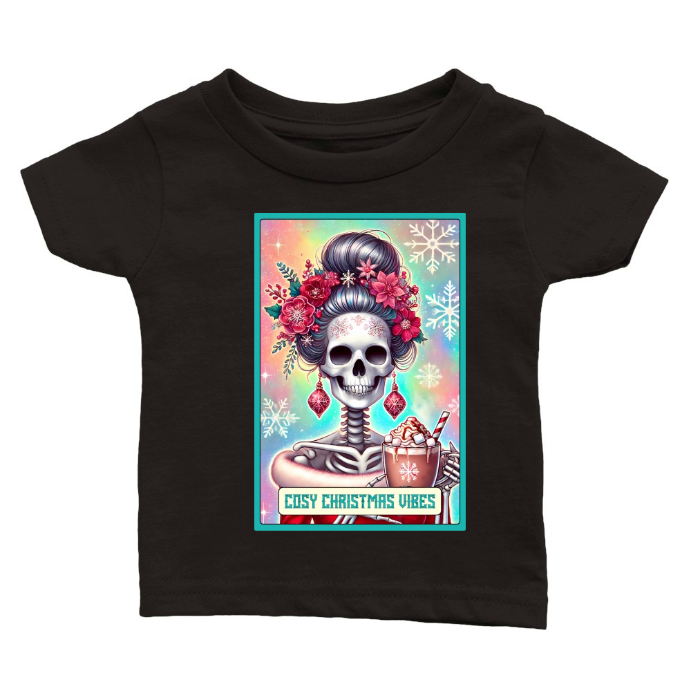 Cosy Chiristmas Vibes Skeleton Taro Card 02 Classic Baby Crewneck T-shirt