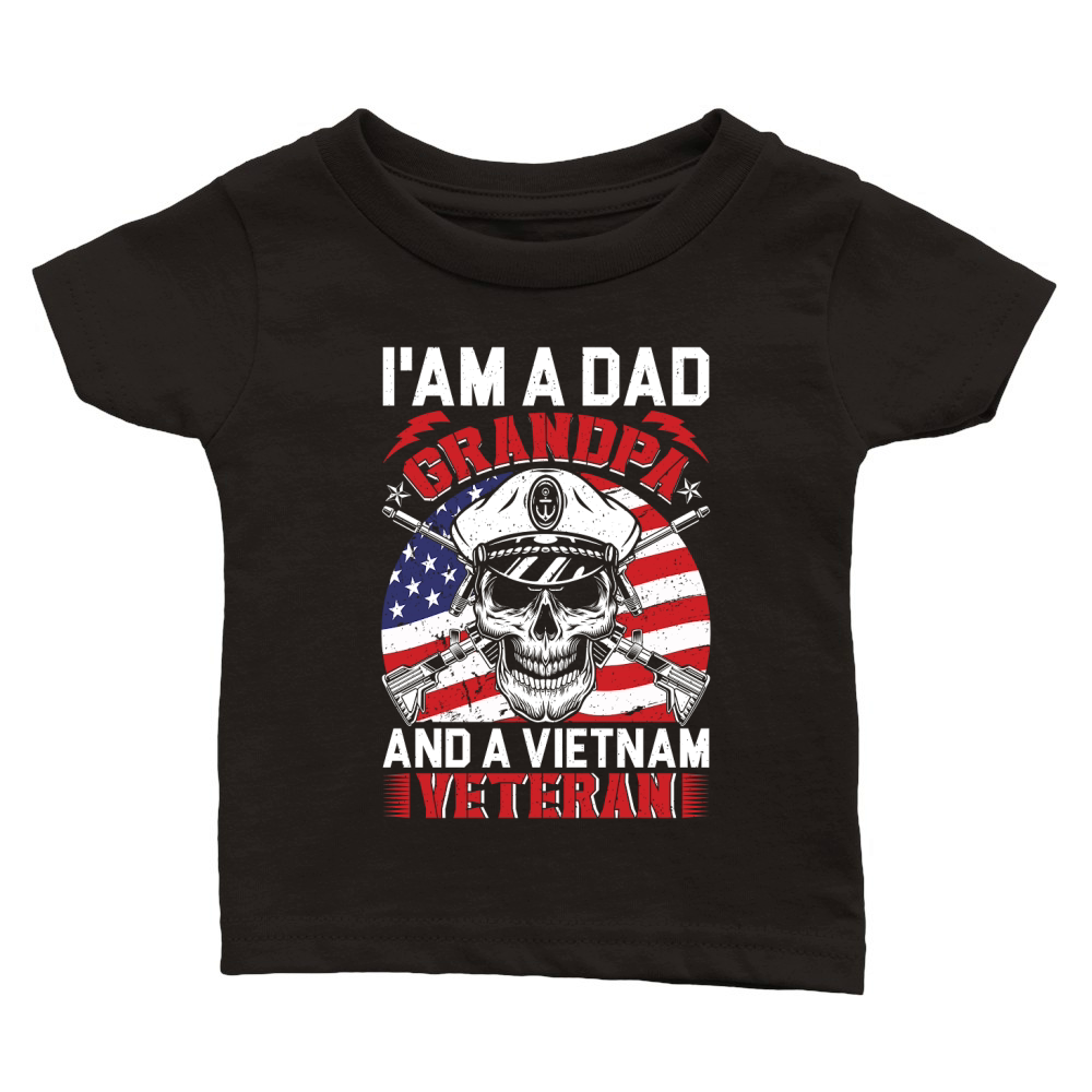 Iam A Dad Grandpa And A Vietnam Veteran Classic Baby Crewneck T-shirt