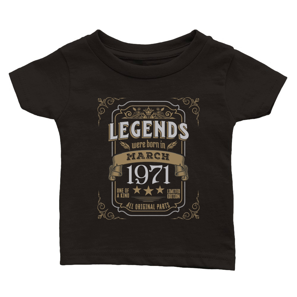 Legends Were Born In March 1971 Classic Baby Crewneck T-shirt