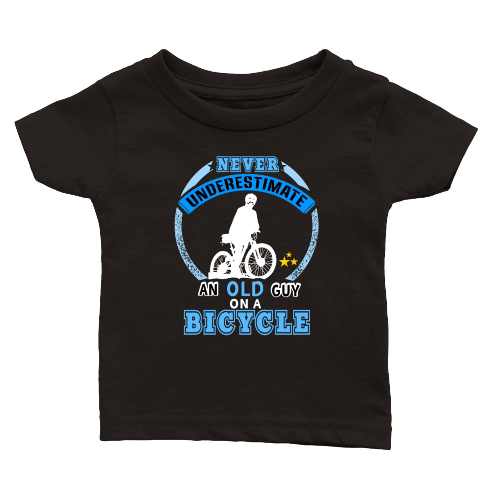 Never Underestimate an old guy on a bicycle Sport Classic Baby Crewneck T-shirt