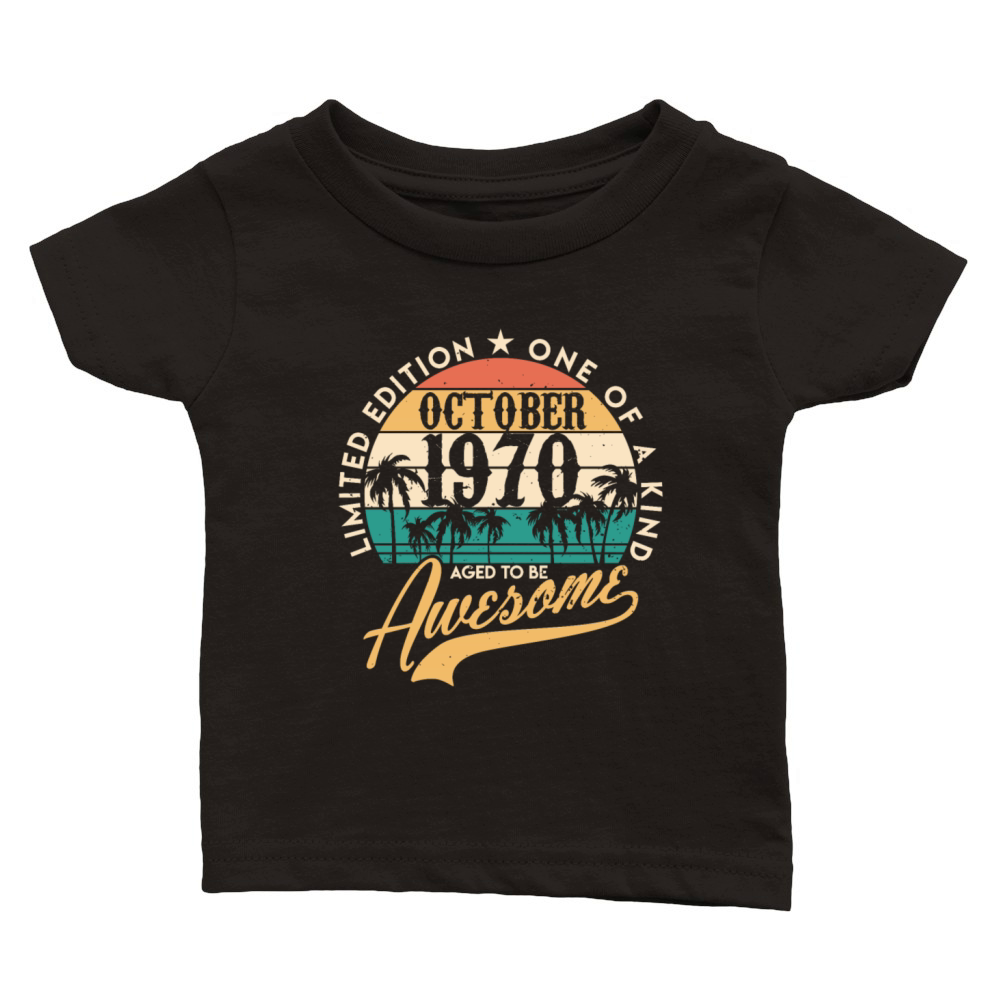 October 1970 birthday gifts for men women Vintage Classic Baby Crewneck T-shirt