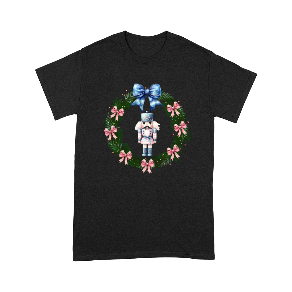 Blue Christmas Floral Nutcracker Comfort T-shirt
