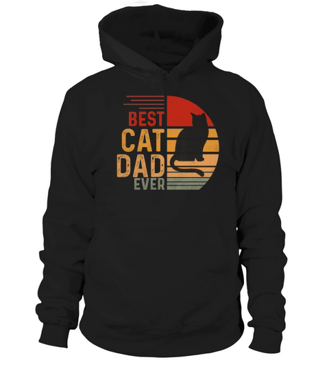 Vintage Best Cat Dad Ever Retro Hoodie Unisex