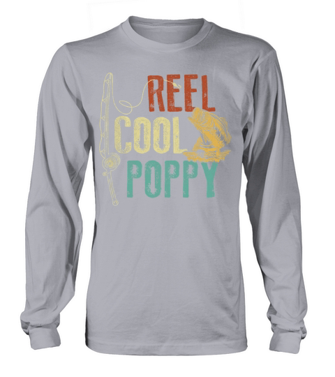 Reel Cool Poppy Fishing Grandpa Fisherman Long sleeved Unisex