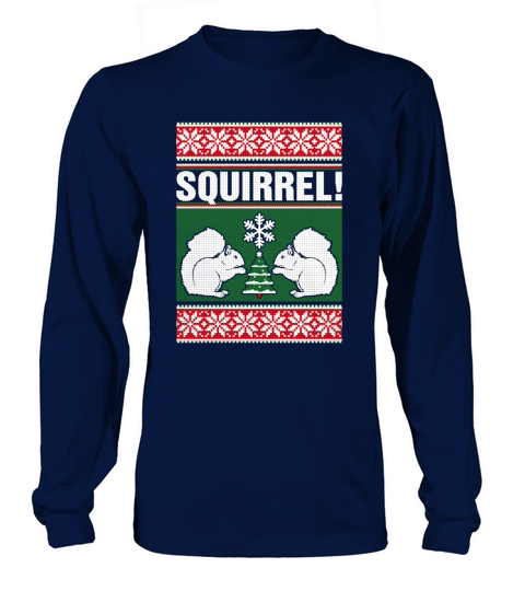 Squirrel Ugly Christmas Long sleeved Unisex