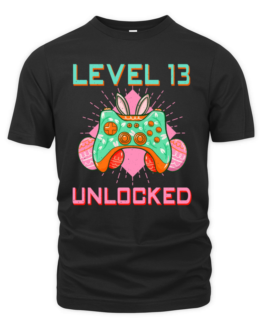 13 Year Old Level Unlock Gamer Game Easter Sunday Organic Unisex T-shirt