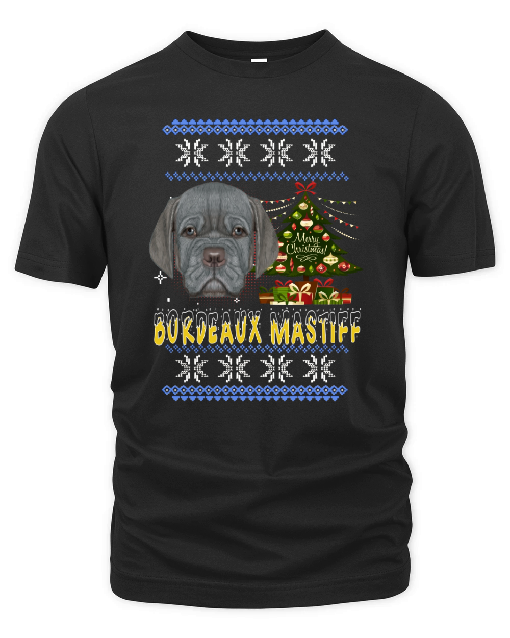 Bordeaux Mastiff Christmas Day Organic Unisex T-shirt