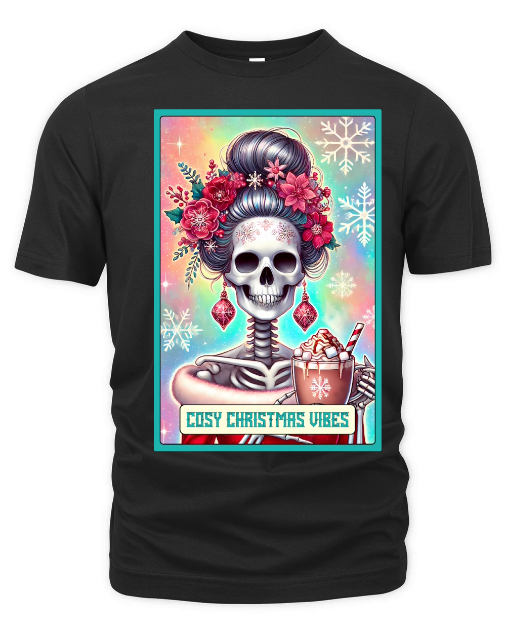 Cosy Chiristmas Vibes Skeleton Taro Card 02 Organic Unisex T-shirt